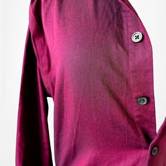 Express Burgundy Red Button Down Shirt Blouse Size S - Picture 6 of 6